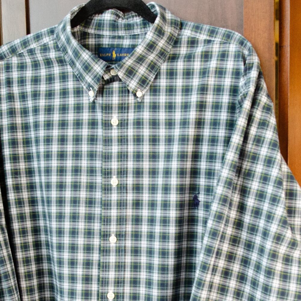 Polo Ralph Lauren 2XB Green Plaid Button-Down Shirt